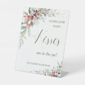 Red Berries Greenery Guess Wie viele Küsse in Jar Sockelschild (Vorderseite)