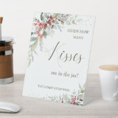 Red Berries Greenery Guess Wie viele Küsse in Jar Sockelschild (In SItu)