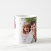 Red Berries Greenery Happy Holidays Custom Foto Kaffeetasse (Mittel)