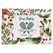 Red Berries Greenery Tennis Club Große Geschenktüte (Rückseite)