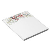 Red Berries Grünpflanzen Weihnachten /Hochzeit Notizblock (angewinkelt)