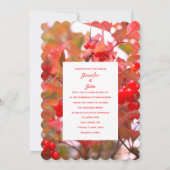 Red Berries Herbstlaub Berry Cool Wedding Einladung (Vorderseite)