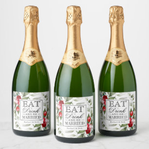 Red Berries Holiday essen Drink und sein Verheirat Schaumweinetikett