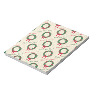 Red Berries Holly Frohe Weihnachten Notizblock