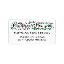 Red Berries Merry Christmas Happy New Year