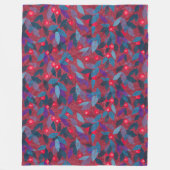Red Berries Minimal floral Muster Einfache Botanik Fleecedecke (Vorderseite)