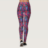Red Berries Minimal floral Muster Einfache Botanik Leggings (Rückseite)