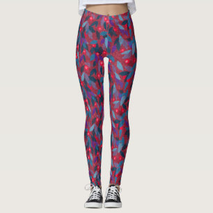 Red Berries Minimal floral Muster Einfache Botanik Leggings