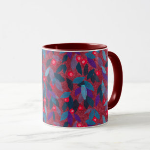 Red Berries Minimal floral Muster Einfache Botanik Tasse