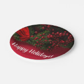 Red Berries & Mistletoe, Weihnachten Pappteller (Schrägansicht)