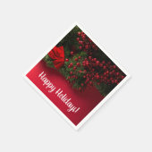 Red Berries & Mistletoe, Weihnachten Serviette (Ecke)
