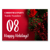 Red Berries & Mistletoe, Weihnachten Tischnummer (Rückseite)