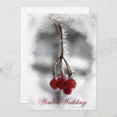 Red Berries mit Frost Winter Wedding Einladung (Vorne/Hinten)