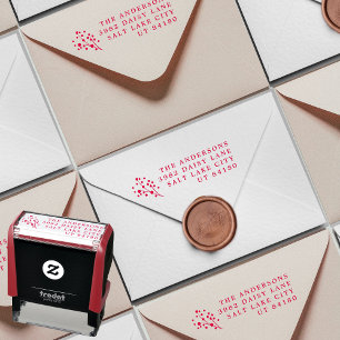 Red Berries Moderner Spaß Weihnachten Rücksendeadr Permastempel