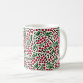 Red Berries Pattern Kaffeetasse (VorderseiteRechts)