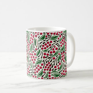 Red Berries Pattern Kaffeetasse