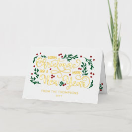 Red Berries Photo Merry Christmas Happy New Year