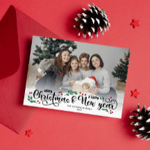 Red Berries Photo Merry Christmas Happy New Year