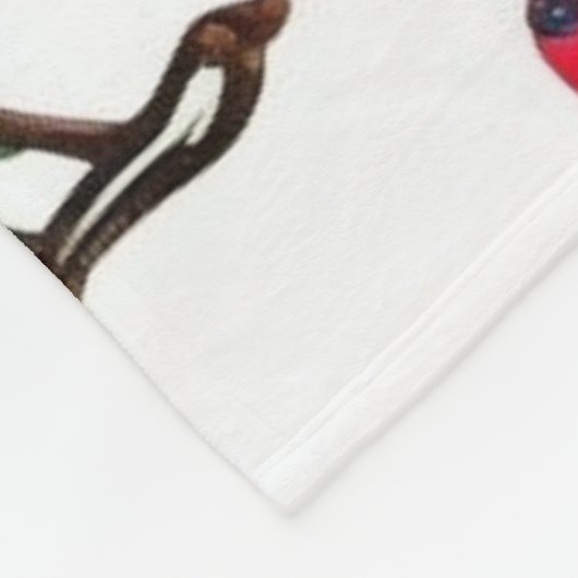 Red Berries & Pine Botanic Design Fleecedecke (Ecke)