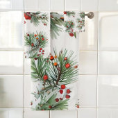 Red Berries & Pine Design Badhandtuch Set