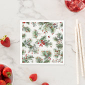 Red Berries & Pine Woodland Design Serviette (Beispiel)