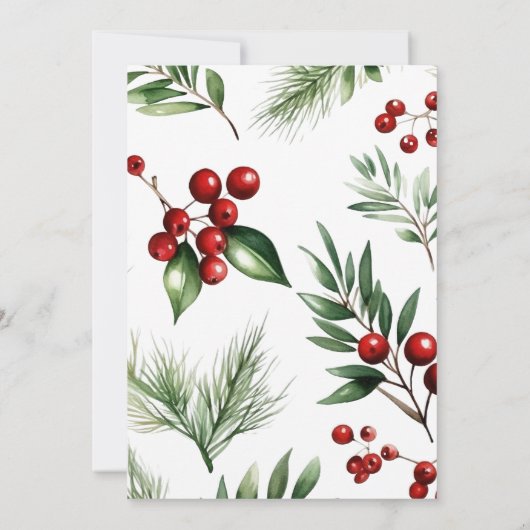 Red Berries Pine Wreath Wedding Couples Dusche Einladung (Rückseite)