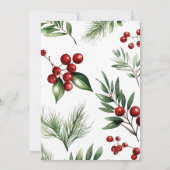 Red Berries Pine Wreath Wedding Party Einladung (Rückseite)