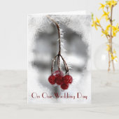 Red Berries und Frost Unser Hochzeitstag Karte (Gelbe Blume)