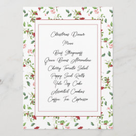 Red Berries und Winter Foliage Menükarte