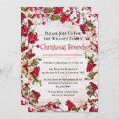 Red Berries Weihnachtsfeiertag Einladung (Vorne/Hinten)