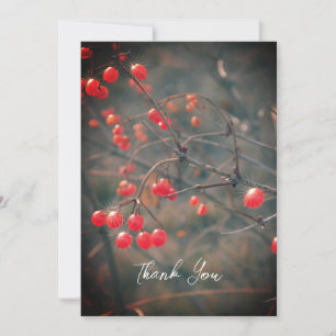 Red Berries Winter Nature Fotografy Dankeskarte