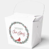 Red Berries Wreath and Red Cardinal Christmas Geschenkschachtel (Vorderseite)