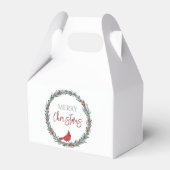 Red Berries Wreath and Red Cardinal Christmas  Geschenkschachtel (Vorderseite)