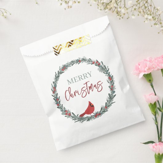 Red Berries Wreath and Red Cardinal Christmas Geschenktütchen (Versiegelt)