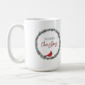 Red Berries Wreath and Red Cardinal Christmas Kaffeetasse (Links)