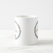Red Berries Wreath and Red Cardinal Christmas Kaffeetasse (Mittel)