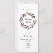 Red Berries Wreath Einladung (Vorderseite)