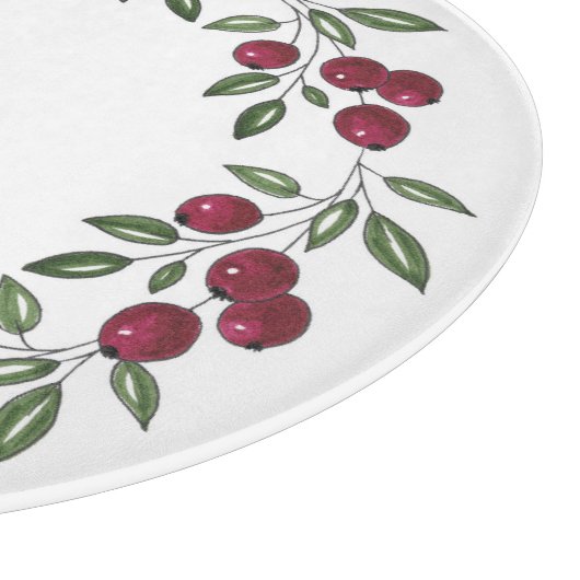 Red Berries Wreath Schneidebrett (Ecke)