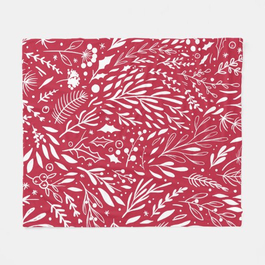 Red Berry Bliss Fleece Blanket (Vorderseite (Horizontal))