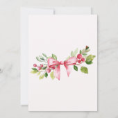 Red Berry Bow Weihnachtsfeier Einladung (Rückseite)