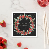 Red Berry Christmas Wreath Holiday Party Serviette (Beispiel)