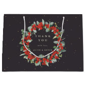 Red Berry+Eukalyptus Christmas/Holiday Vielen Dank Große Geschenktüte (Vorderseite)