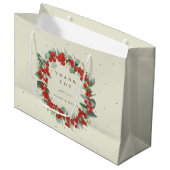 Red Berry+Eukalyptus Christmas/Holiday Vielen Dank Große Geschenktüte (Vorderseite Schrägansicht)