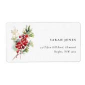 Red Berry Fir Winter Christmas Foliage Adresse (Vorne)