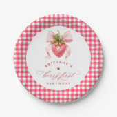 Red Berry First Birthday Pappteller (Vorderseite)