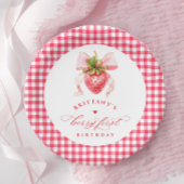 Red Berry First Birthday Pappteller