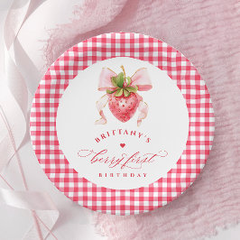 Red Berry First Birthday Pappteller