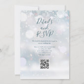 Red Berry Floral QR Code Winter Wedding Einladung (Rückseite)