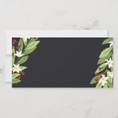 Red Berry Floral Twigs Merry Married Christmas Dankeskarte (Rückseite)