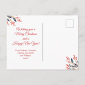 Red Berry Foliage Weihnachtsfeiertag Foto Feiertagspostkarte (Rückseite)